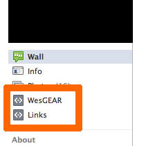 [Facebook page tabs]