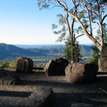 [stones at Jolly’s Lookout, overlooking the D’Aguilar Range]