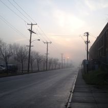 [North Main Street in fog]