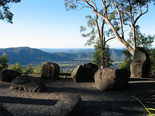 [stones at Jolly’s Lookout, overlooking the D’Aguilar Range]