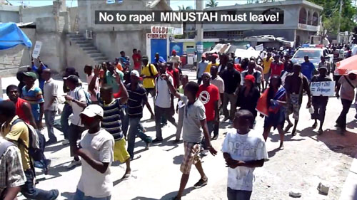 [Haitians protest against MINUSTAH]